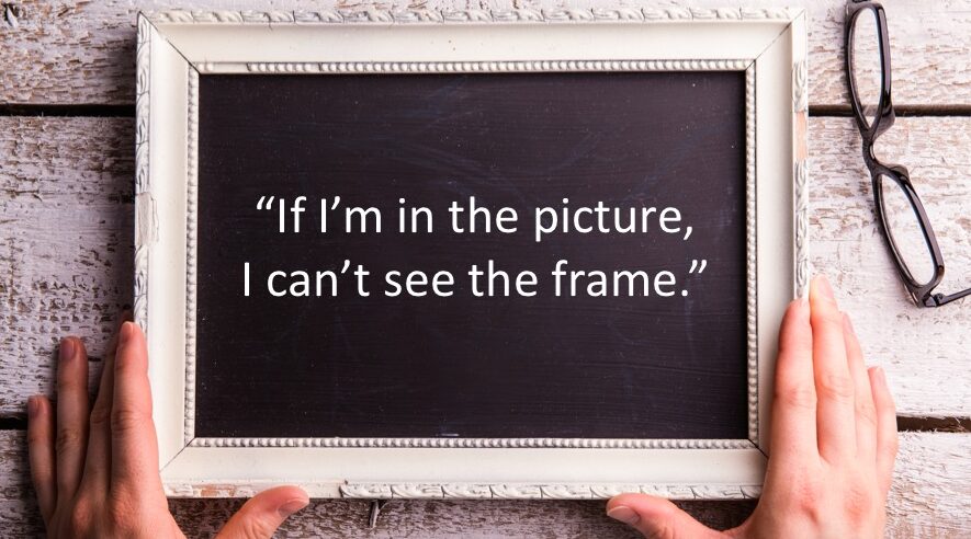 If I'm in the picture I can't see the frame